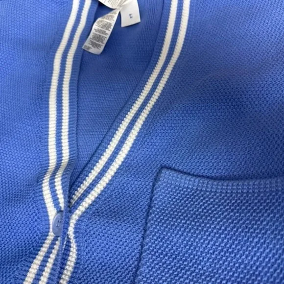 alo tennis club sweater knit cardigan Crystal Clear Blue size XS
